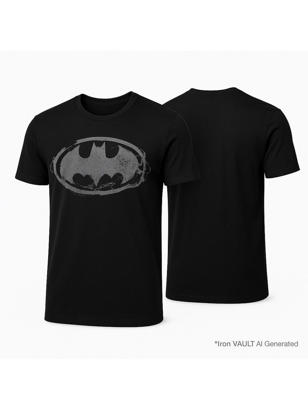 Batman T Shirt Mens Large Black Distressed Bat Signal Logo DC Comics Tee Cotton
